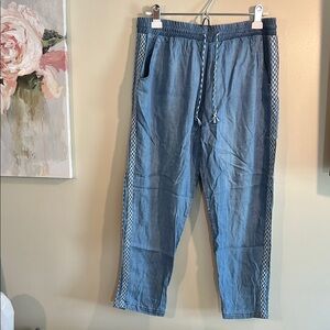 For The Republic NWT Women’s Blue Jeans with Checkered Stripe Size S / P